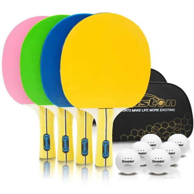 Senston Colorful Ping Pong Paddles, Set of 4