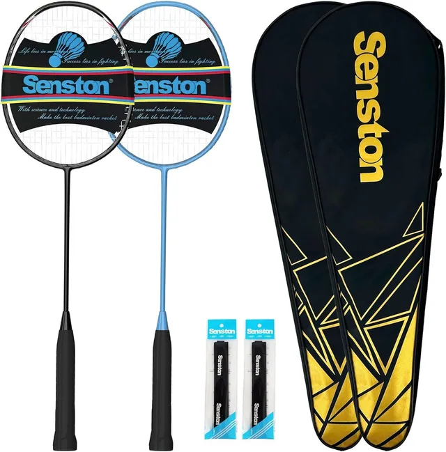 Senston N80 Carbon Fiber Badminton Rackets, 2-Player Set
